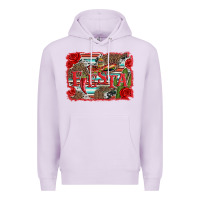 Lilac fiesta with sombrero background Premium Hoodie - Artiststas