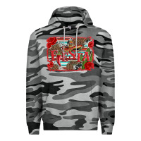 Slate Camo fiesta with sombrero background Premium Hoodie - Artiststas