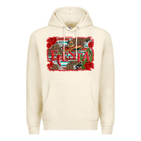 Tofu fiesta with sombrero background Premium Hoodie - Artiststas