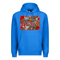 True Royal fiesta with sombrero background Premium Hoodie - Artiststas