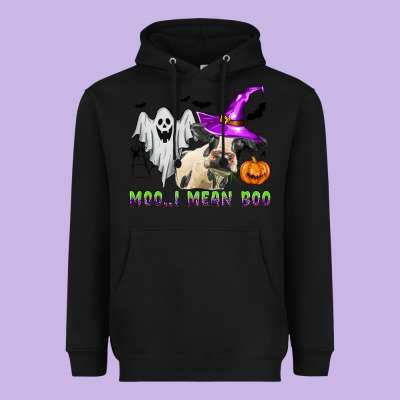 Moo I Mean Boo Heavyweight Hoodie Designed By Zillion Design Studio