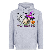 Heather Grey moo i mean boo Heavyweight Hoodie - Zillion Design Studio