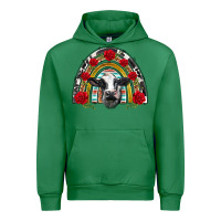 Emerald black and white baby cow floral rose rainbow Urban Hoodie - BarkalooDesign