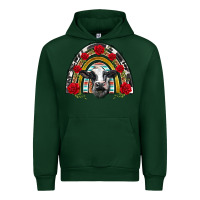 Forest Green black and white baby cow floral rose rainbow Urban Hoodie - BarkalooDesign