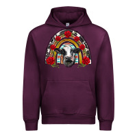 Mauve Wine black and white baby cow floral rose rainbow Urban Hoodie - BarkalooDesign
