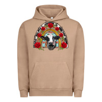 Pigment Burro black and white baby cow floral rose rainbow Urban Hoodie - BarkalooDesign