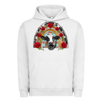 Pigment Lunar Rock black and white baby cow floral rose rainbow Urban Hoodie - BarkalooDesign