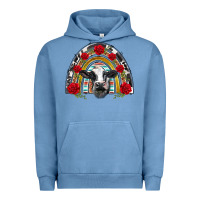 Pigment Pebble Blue black and white baby cow floral rose rainbow Urban Hoodie - BarkalooDesign