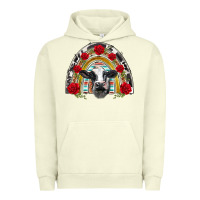 Pigment Pistachio black and white baby cow floral rose rainbow Urban Hoodie - BarkalooDesign