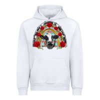 White black and white baby cow floral rose rainbow Urban Hoodie - BarkalooDesign