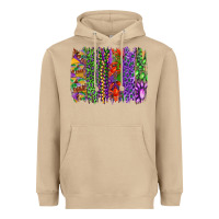 Mardi Gras Brush Strokes King Cake And Craw Fish Heavyweight Hoodie | Teevron