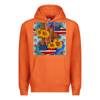 Carrot usa map with sunflowers and leopard seamless pattern Premium Hoodie - BundleAndBundleShop