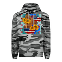 Slate Camo usa map with sunflowers and leopard seamless pattern Premium Hoodie - BundleAndBundleShop