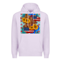 Lilac usa map with sunflowers and leopard seamless pattern Premium Hoodie - BundleAndBundleShop