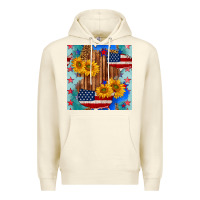 Sandshell usa map with sunflowers and leopard seamless pattern Premium Hoodie - BundleAndBundleShop