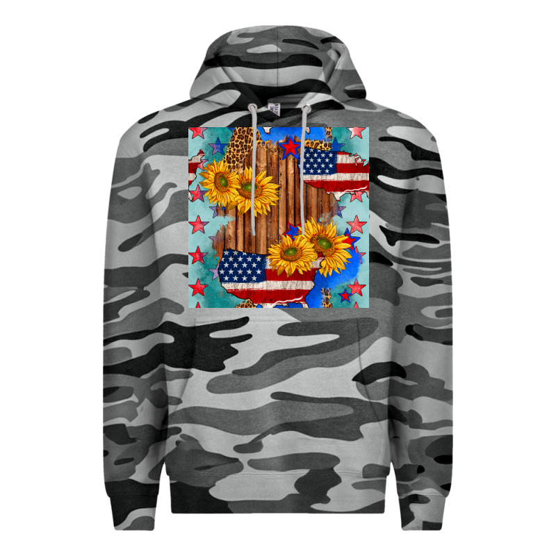 Usa Map With Sunflowers And Leopard Seamless Pattern Premium Hoodie by BundleAndBundleShop | Teevron