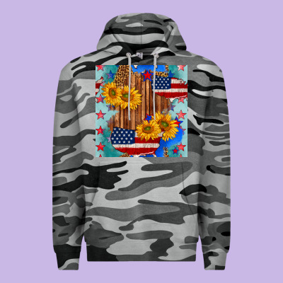 Usa Map With Sunflowers And Leopard Seamless Pattern Premium Hoodie Designed By Bundleandbundleshop