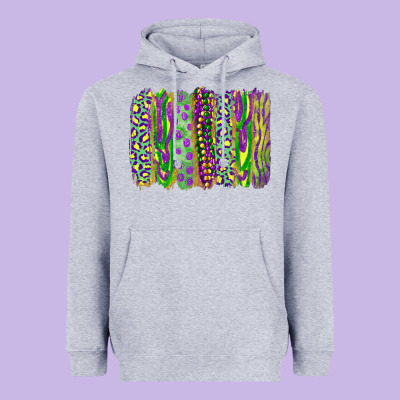 Mardi Gras Brush Stroke Heavyweight Hoodie Designed By Ranaportraitstore