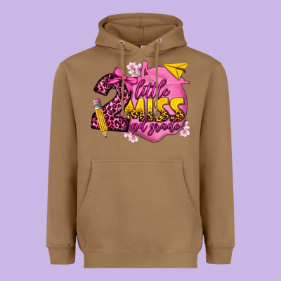 Little Miss 2nd Grade Heavyweight Hoodie Designed By Texasbilliewilder
