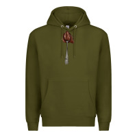 Army Green spoon with chocolate Premium Hoodie - AdoDesignShop