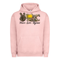 Pigment Salmon Peace Love Hyenas Urban Hoodie - LillyAllenDesigns