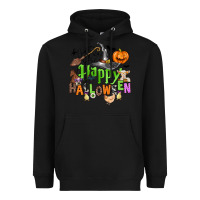 Black happy halloween farm animals Heavyweight Hoodie - Zillion Design Studio