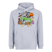 Heather Grey happy halloween farm animals Heavyweight Hoodie - Zillion Design Studio