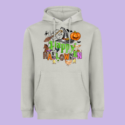 Happy Halloween Farm Animals Heavyweight Hoodie Designed By Zillion Design Studio
