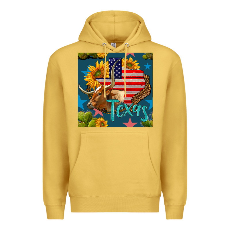 4th Of July Texas Map With Cow Seamless Pattern Premium Hoodie by BundleAndBundleShop | Teevron