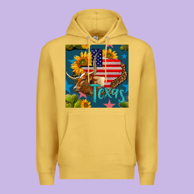 4th Of July Texas Map With Cow Seamless Pattern Premium Hoodie Designed By Bundleandbundleshop