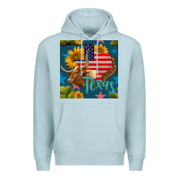 Blue Mist 4th of july texas map with cow seamless pattern Premium Hoodie - BundleAndBundleShop