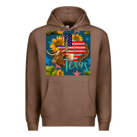 Chestnut 4th of july texas map with cow seamless pattern Premium Hoodie - BundleAndBundleShop