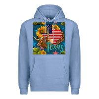 Colony Blue 4th of july texas map with cow seamless pattern Premium Hoodie - BundleAndBundleShop
