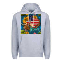 Heather Grey 4th of july texas map with cow seamless pattern Premium Hoodie - BundleAndBundleShop