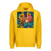 Lemon 4th of july texas map with cow seamless pattern Premium Hoodie - BundleAndBundleShop