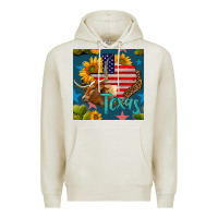 Oatmeal Heather 4th of july texas map with cow seamless pattern Premium Hoodie - BundleAndBundleShop