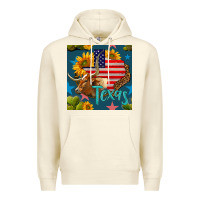 Sandshell 4th of july texas map with cow seamless pattern Premium Hoodie - BundleAndBundleShop