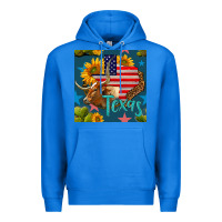 True Royal 4th of july texas map with cow seamless pattern Premium Hoodie - BundleAndBundleShop
