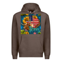 Coffee 4th of july texas map with cow seamless pattern Premium Hoodie - BundleAndBundleShop