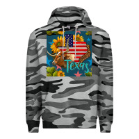 Slate Camo 4th of july texas map with cow seamless pattern Premium Hoodie - BundleAndBundleShop