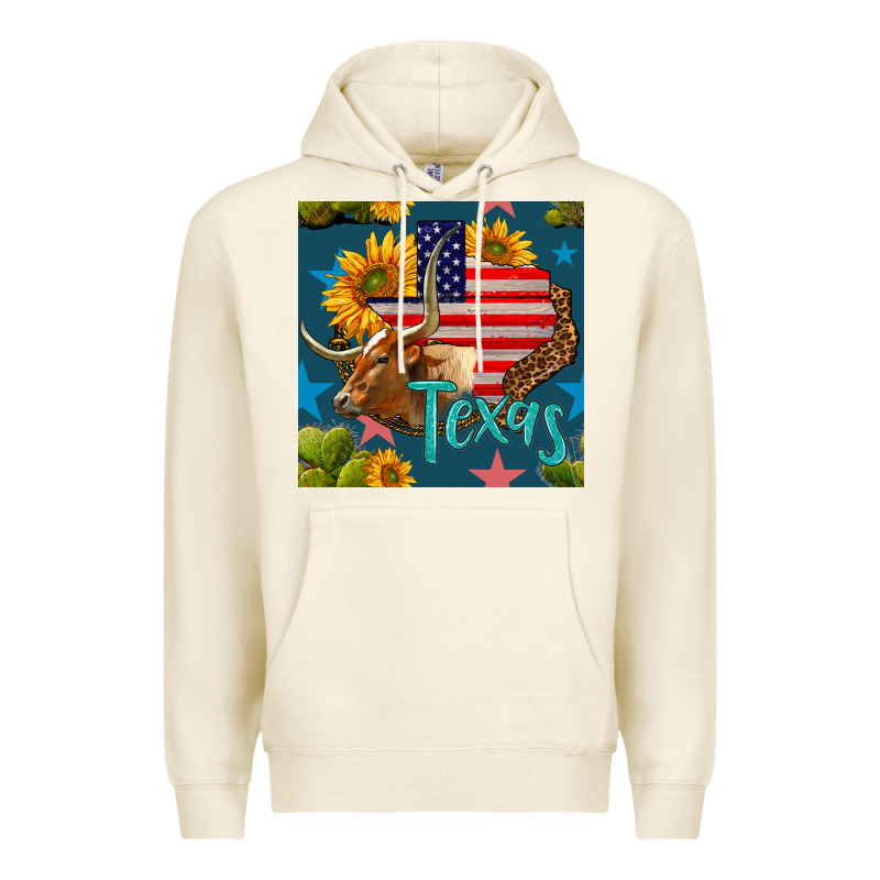 4th Of July Texas Map With Cow Seamless Pattern Premium Hoodie by BundleAndBundleShop | Teevron