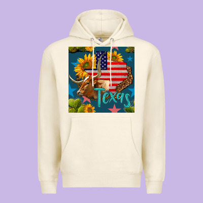 4th Of July Texas Map With Cow Seamless Pattern Premium Hoodie Designed By Bundleandbundleshop