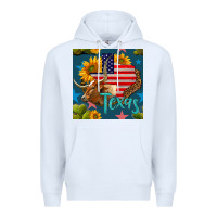 White 4th of july texas map with cow seamless pattern Premium Hoodie - BundleAndBundleShop