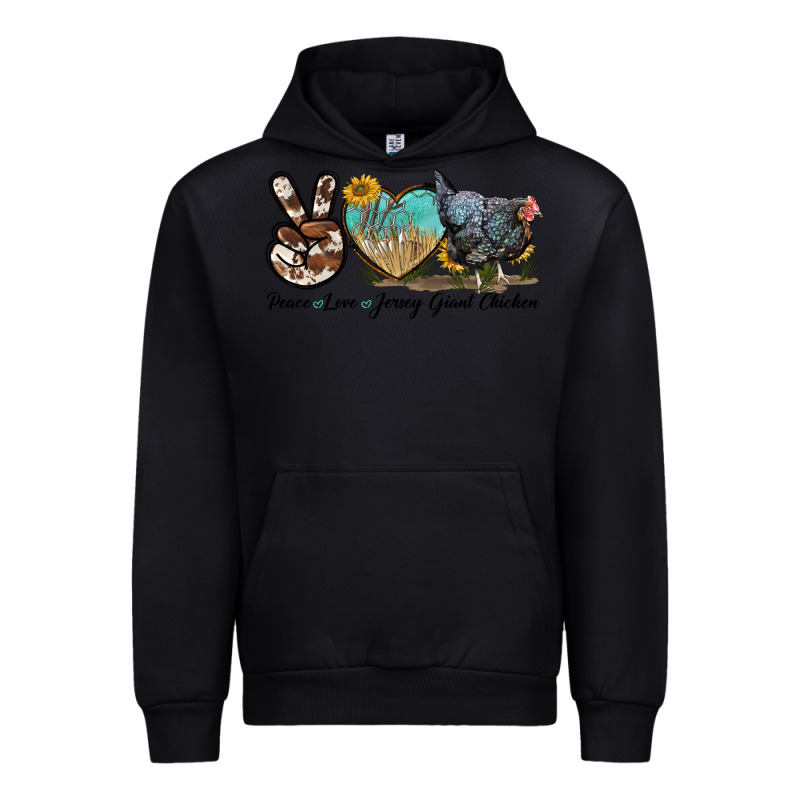 Peace Love Jersey Giant Chicken Urban Hoodie by LillyAllenDesigns | Teevron