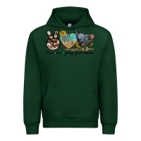 Forest Green Peace Love Jersey Giant Chicken Urban Hoodie - LillyAllenDesigns