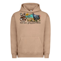Pigment Burro Peace Love Jersey Giant Chicken Urban Hoodie - LillyAllenDesigns