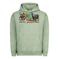 Pigment Oil Green Peace Love Jersey Giant Chicken Urban Hoodie - LillyAllenDesigns