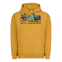 Pigment Peanut Butter Peace Love Jersey Giant Chicken Urban Hoodie - LillyAllenDesigns