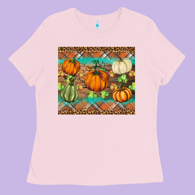 Fall Pumpkin Ladies Tee Designed By Barkaloodesign
