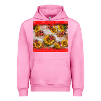 Fuchsia Pink ladybug sunflower Urban Hoodie - BarkalooDesign